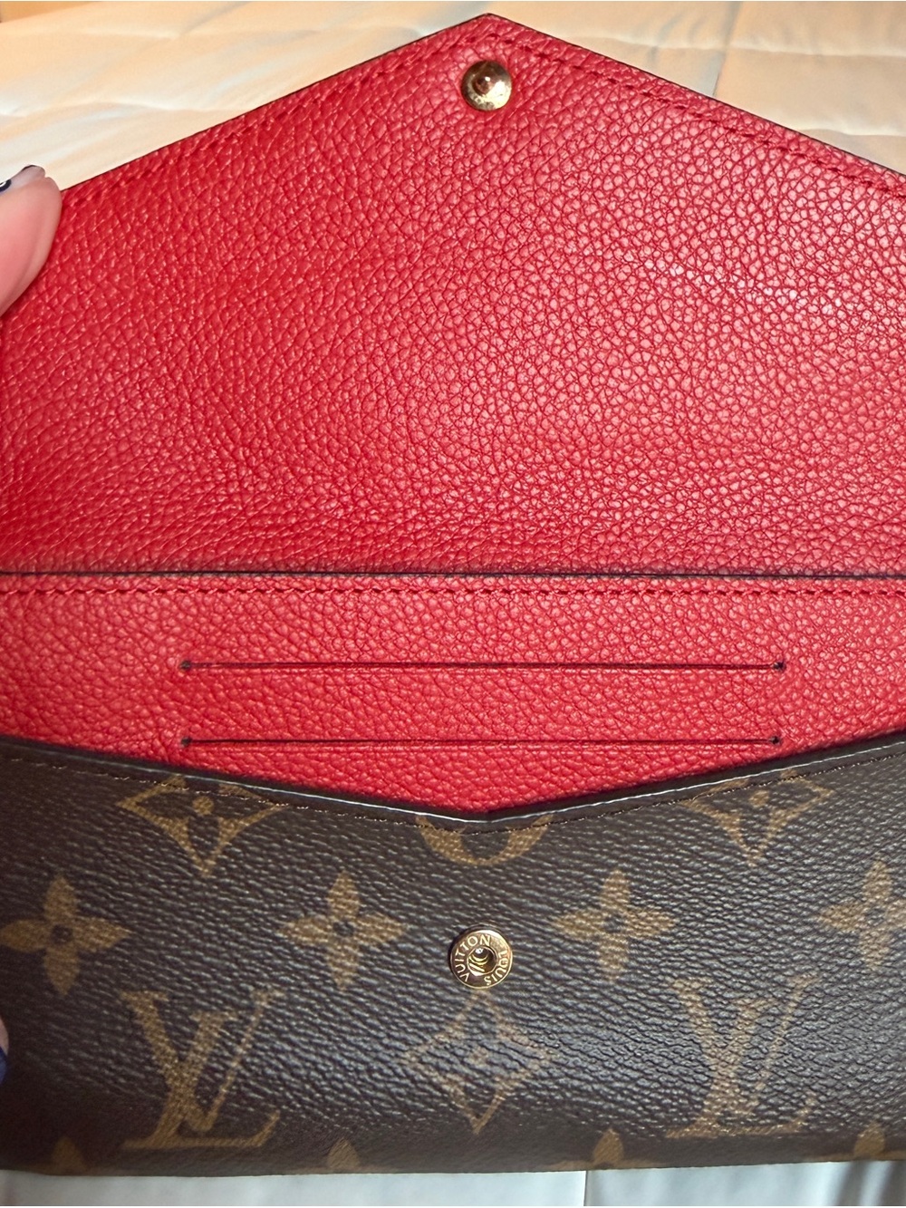 Louis Vuitton Pallas Red & Monogram Wallet - Picture 5 of 10